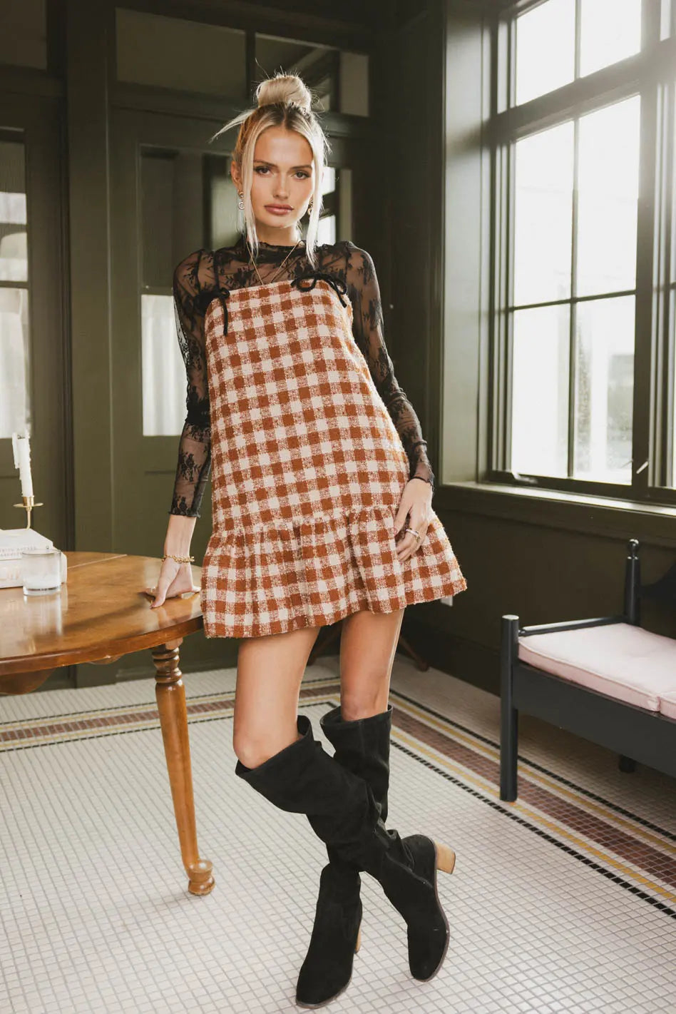 Exquisite Tailoring Blair Checkered Dress