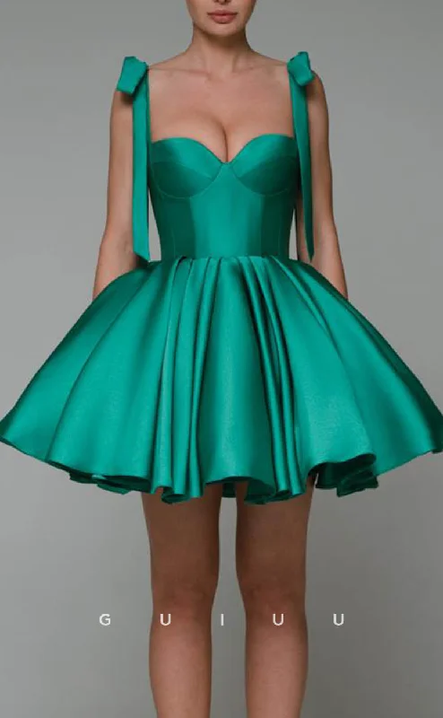 Sports Trend GH615 - Classic & Timeless Satin Bowknots Strap Ball Gown Homecoming Dress Sports Trend GH615 - Classic & Timeless Satin Bowknots Strap Ball Gown Homecoming Dress