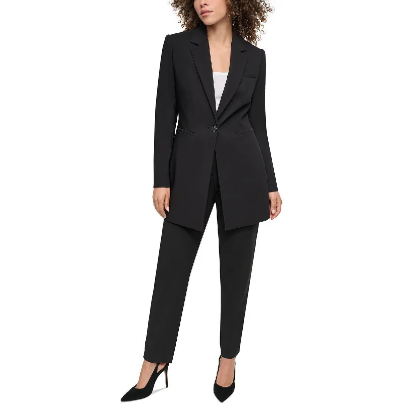 Fresh And Fashionable DKNY Womens Petites Solid  One-Button Blazer