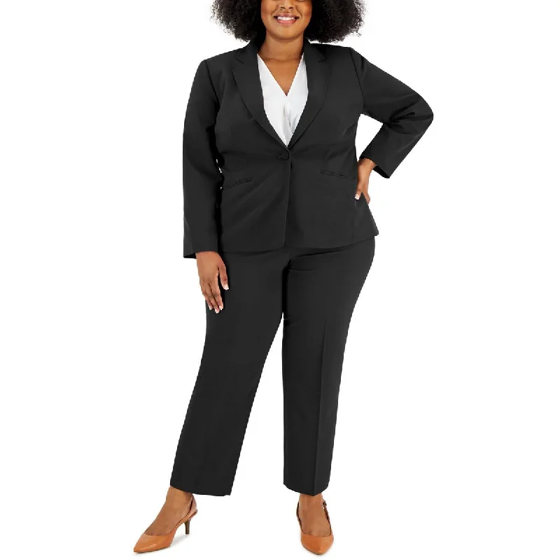 Comfortable Fashion Le Suit Womens Plus Solid  One-Button Blazer