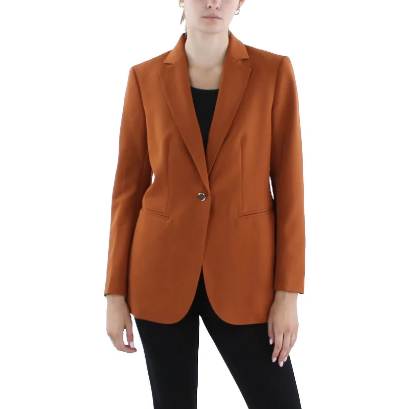 Retro Prints Anne Klein Womens Collar  One-Button Blazer