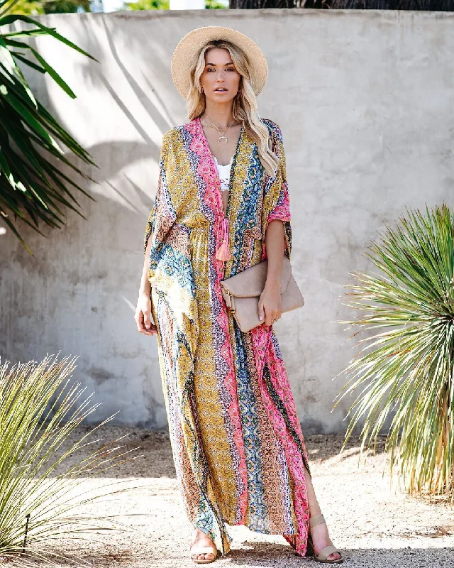 Sports Fashion Enticing Patchwork Kimono Maxi Dress