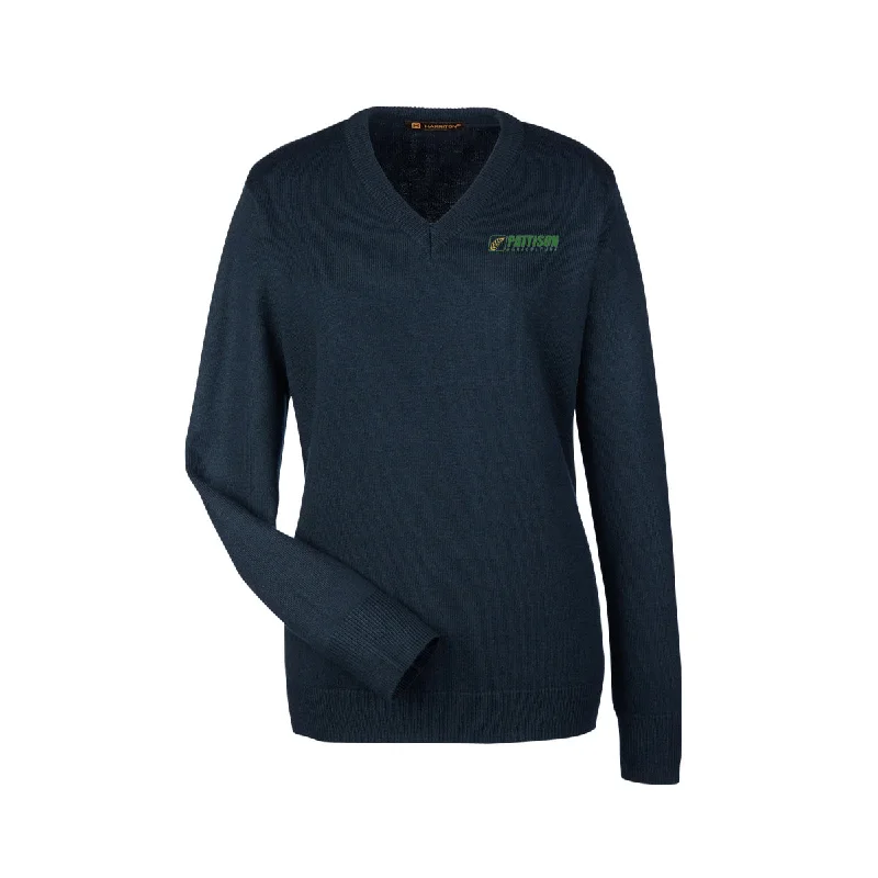 Comfortable And Cold-proof Ladies Harriton Pilbloc™ V-Neck Sweater
