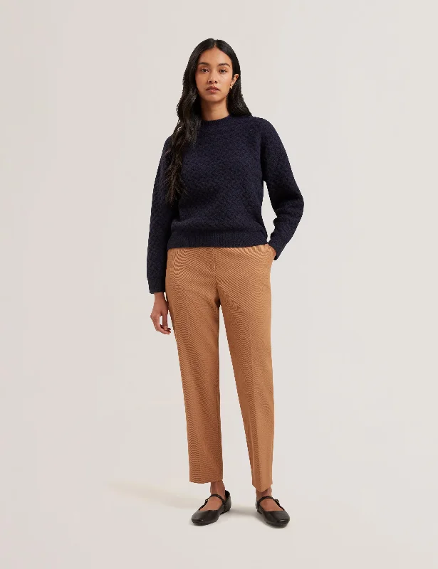 Personalized Design Morlea Horizontal Cable Relaxed Fit Sweater Navy