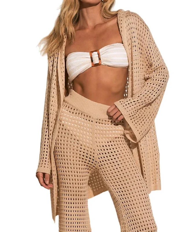 Avant-garde Design Cardigan Hoodie In Natural