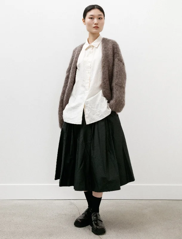 Trendy And Casual Short Cardigan Mohair Khaki