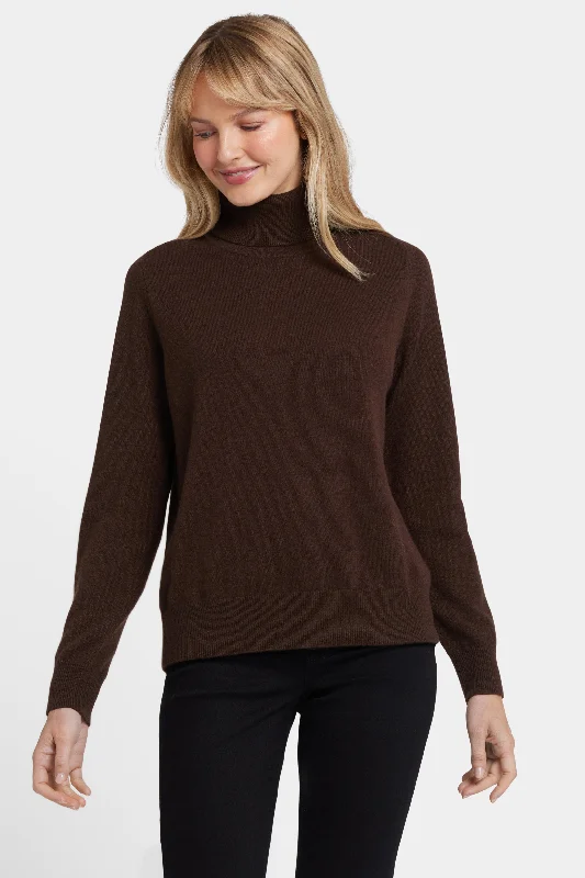 Fashionable Items Cashmere Turtleneck Sweater - Brown