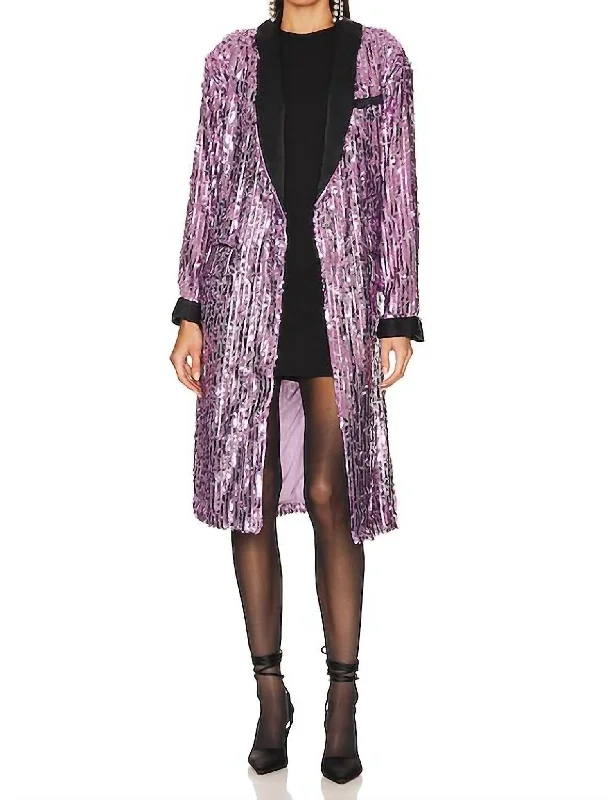 Youthful Street Fashion Ella Duster In Orchid Dust Combo