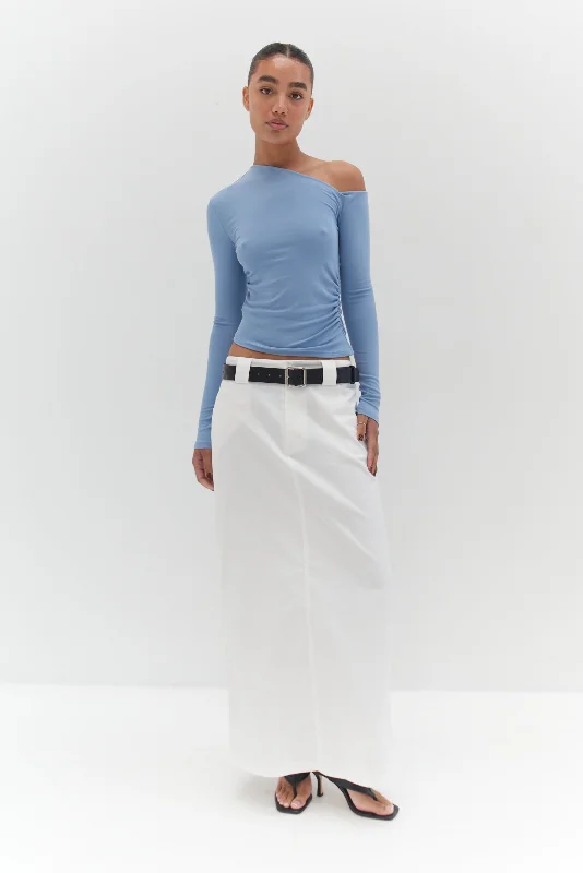 Noble And Elegant Evie Off The Shoulder Top - Blue