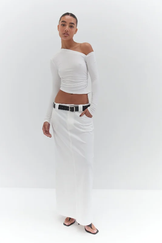 British Fashion Evie Off The Shoulder Top - White