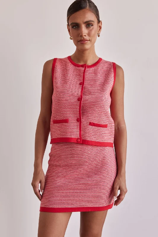 High Street Fashion Gemma Knit Vest (Red)