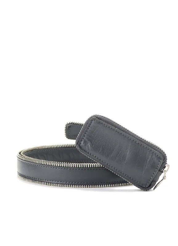 Comfortable And Versatile Soft Leather Zip Belt