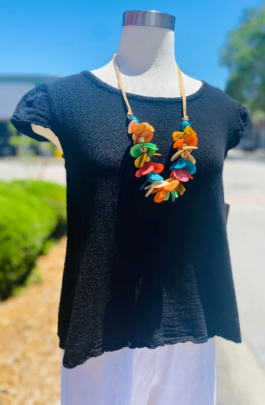 Exquisite Embroidery Libby Top 100% Cotton Gauze