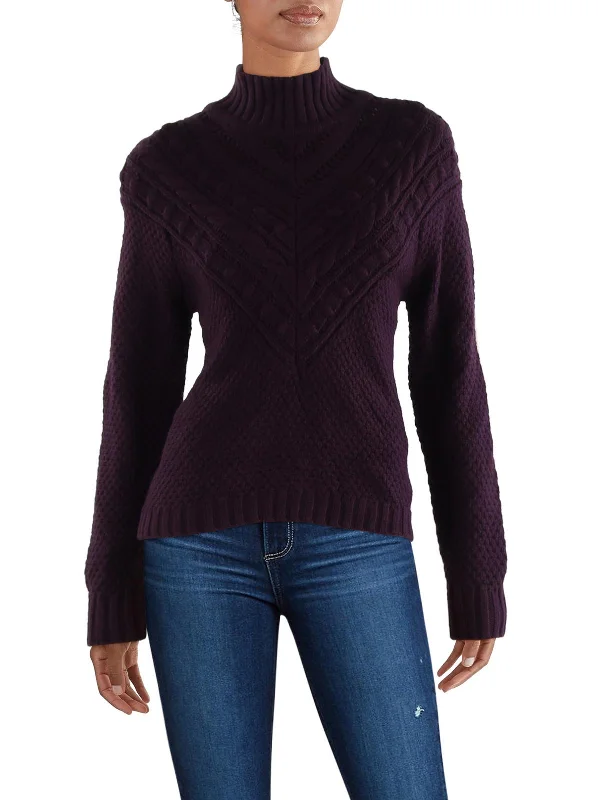 Exquisite Craftsmanship Maggie Womens Wool Blend Cable Knit Turtleneck Sweater
