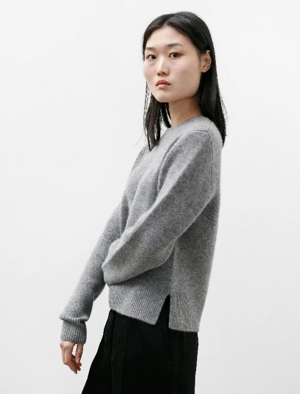 Creative Prints Cropped Crewneck Knit Grey Mélange
