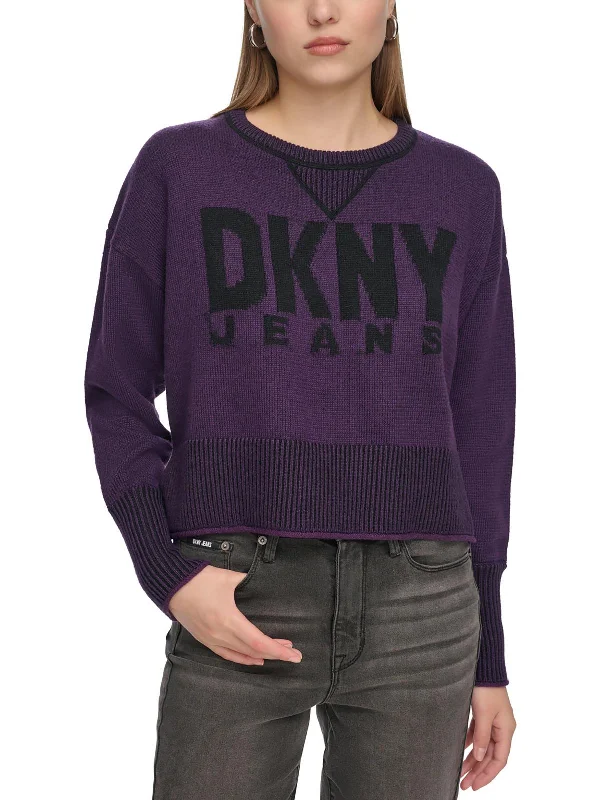 New Autumn And Winter Styles Womens 100% Polyester Logo Pullover Sweater