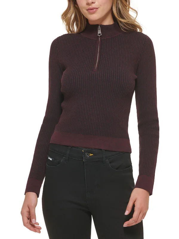 Fashionable Inner Wear Womens Cotton Blend Half Zipper Blouse