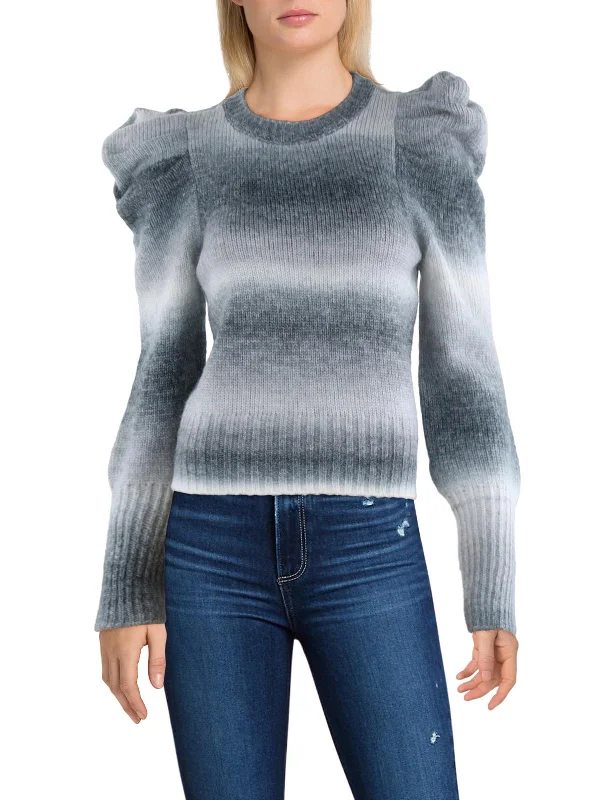 Luxury And Elegant Womens Wool Blend Striped Pullover Sweater
