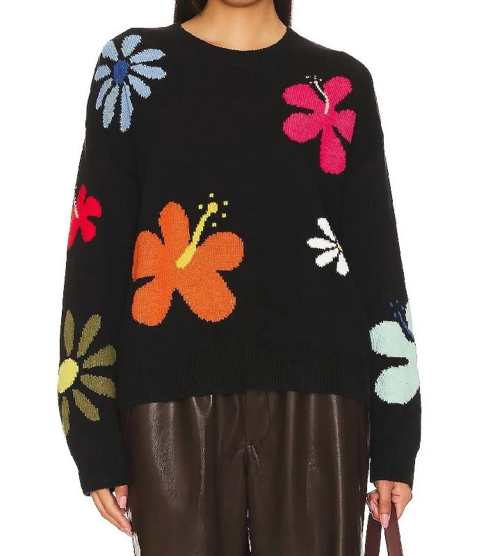 Spring Fashion Zoey Sweater In Hibiscus Multi