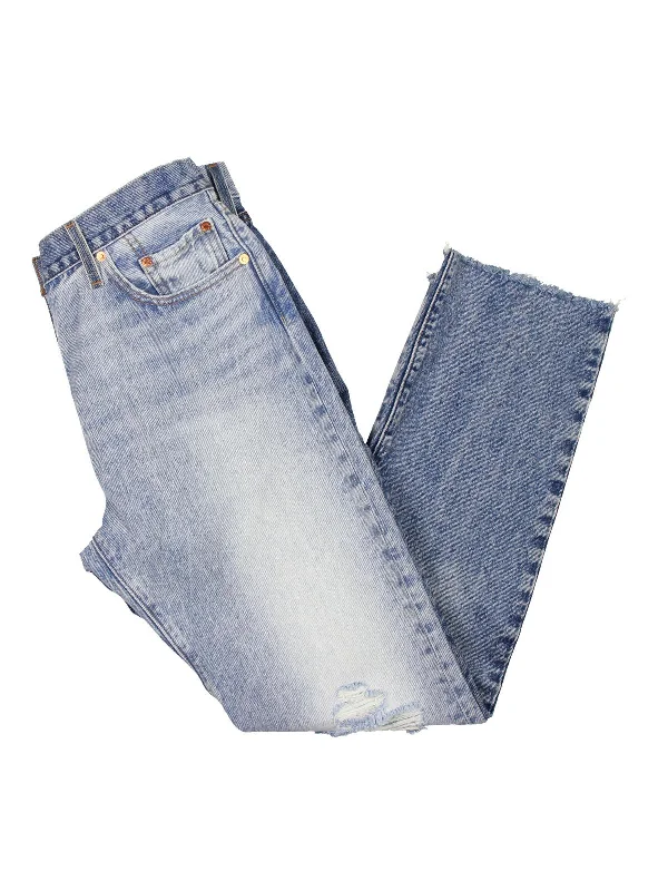 Versatile Items 501 Womens Two Tone High Rise Straight Leg Jeans
