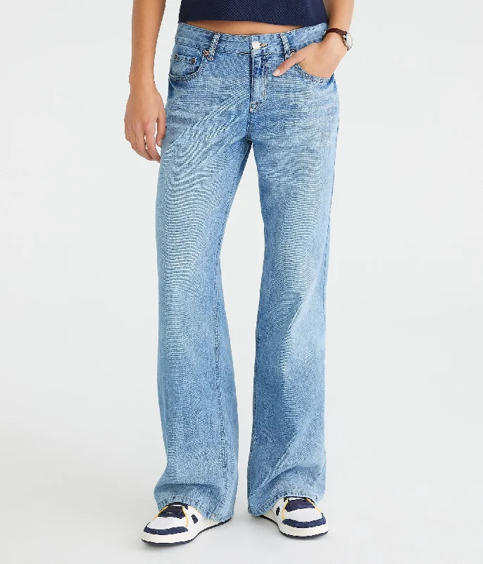Retro Fashion Aeropostale Low-Rise Baggy Wide Leg Jean