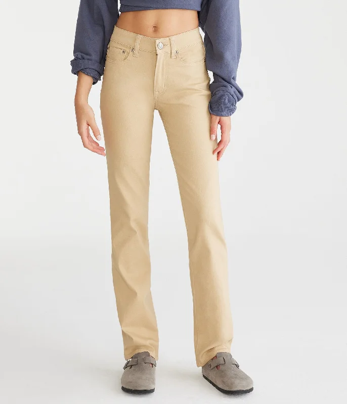 Fashionable And Fashionable Aeropostale Seriously Stretchy Mid-Rise Straight Uniform Pants