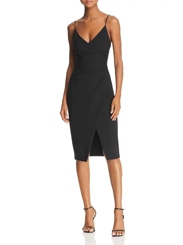 French Style Bowery Womens Ruched Cocktail Sheath Dress