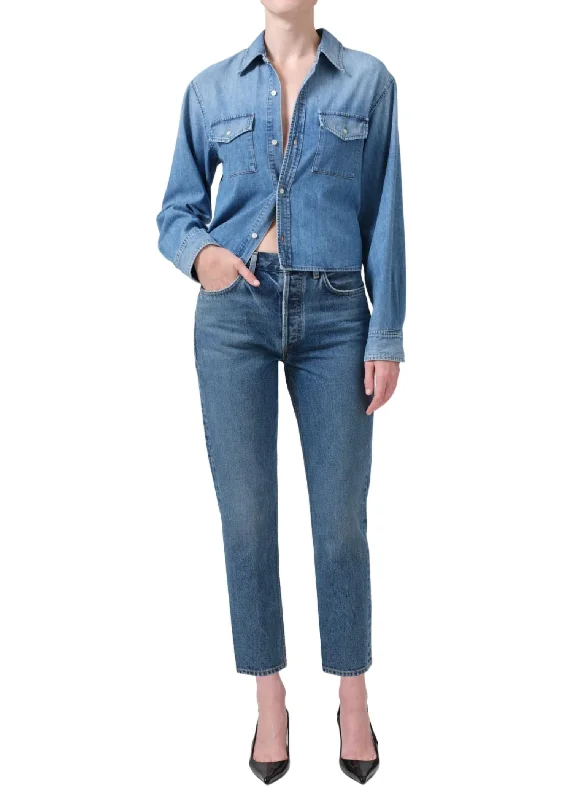 Luxury Style Charlotte High Rise Straight Jean In First Class