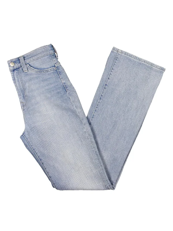Comfortable Series Easy Womens High Rise Faded Bootcut Jeans