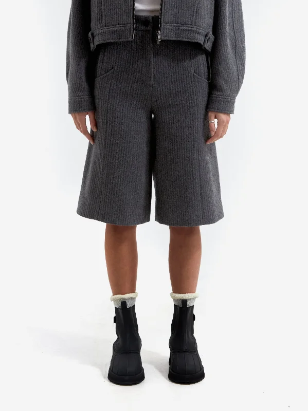 Exquisite Tailoring epingler Wool Half Pants - Grey