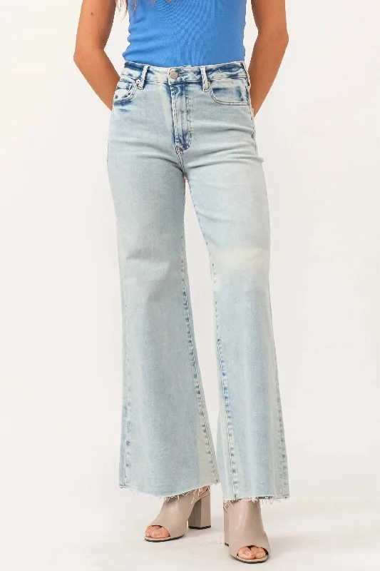 Urban Style Fiona Tolleson High Rise Wide Leg Jeans In Light Wash