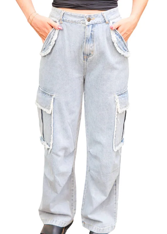 Breathable Design In The Details Jeans In Light Wash