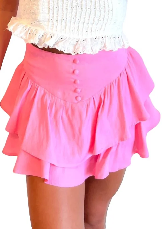Age-reducing Style Jamie Tiered Skort In Pink