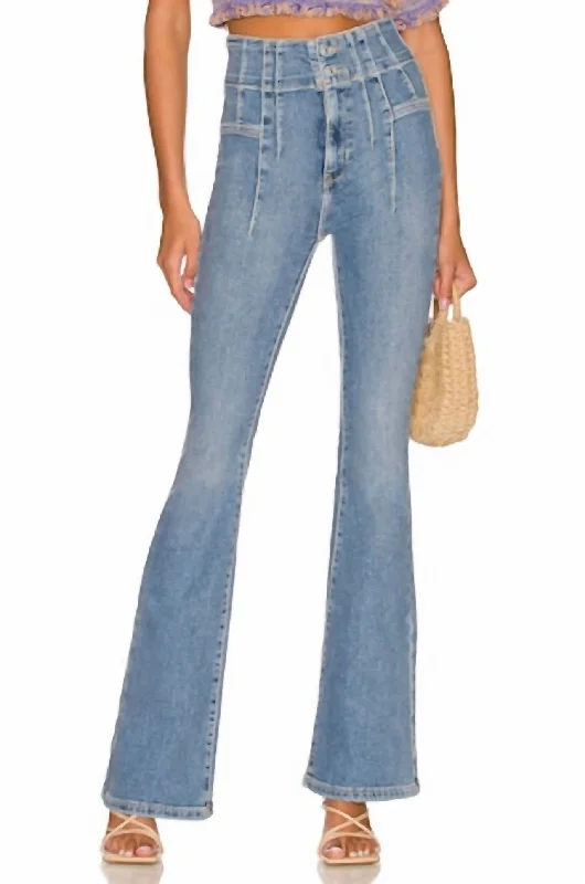 Classic And Versatile Jayde Flare Jeans In Sunburst