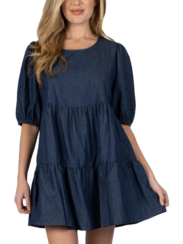 Simple Matching Juniors Womens Cotton Short Mini Dress