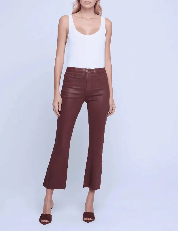 Exquisite Design Kendra Coated Jeans In Cinnamon