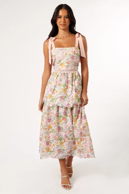 Avant-garde Design Maddy Midi Dress - Light Pink Multi