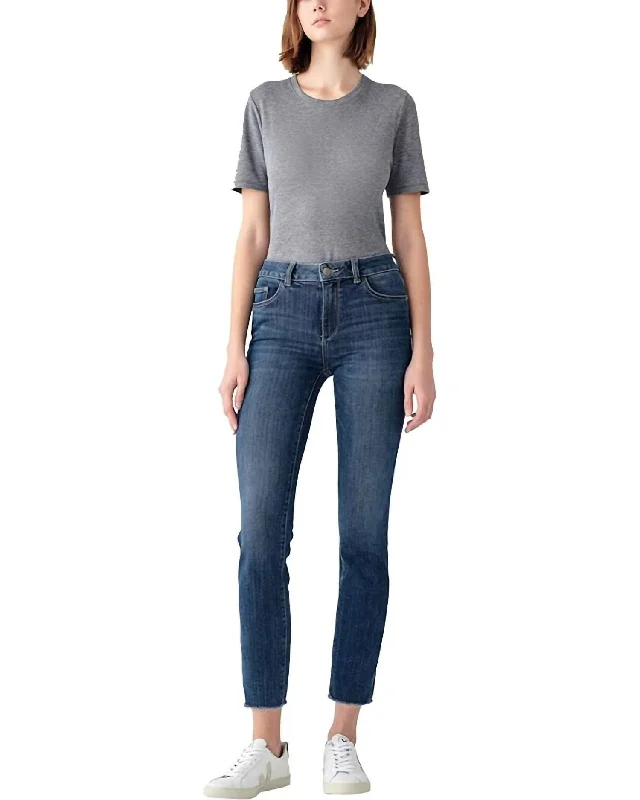 Classic Color Mara Straight Instasculpt Ankle Chancery In Blue Denim