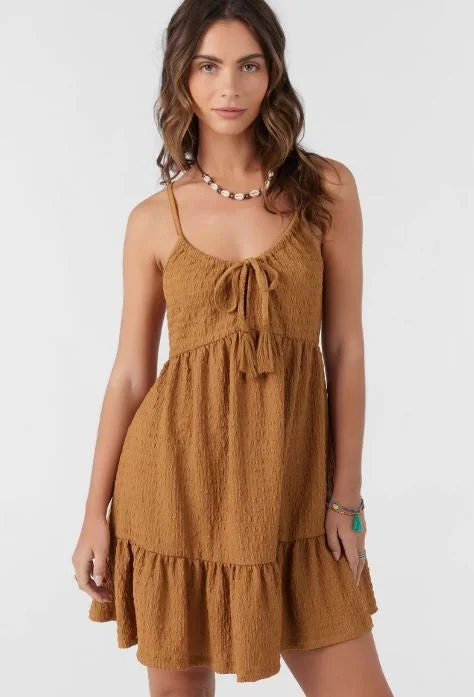 Celebrity Must-have O'neill Women's Dresses Textured Knit Bodice Keyhole