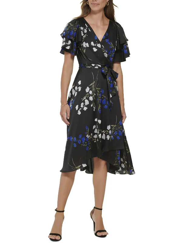 Lazy Home Petites Womens Causal Belt Sheath Dress