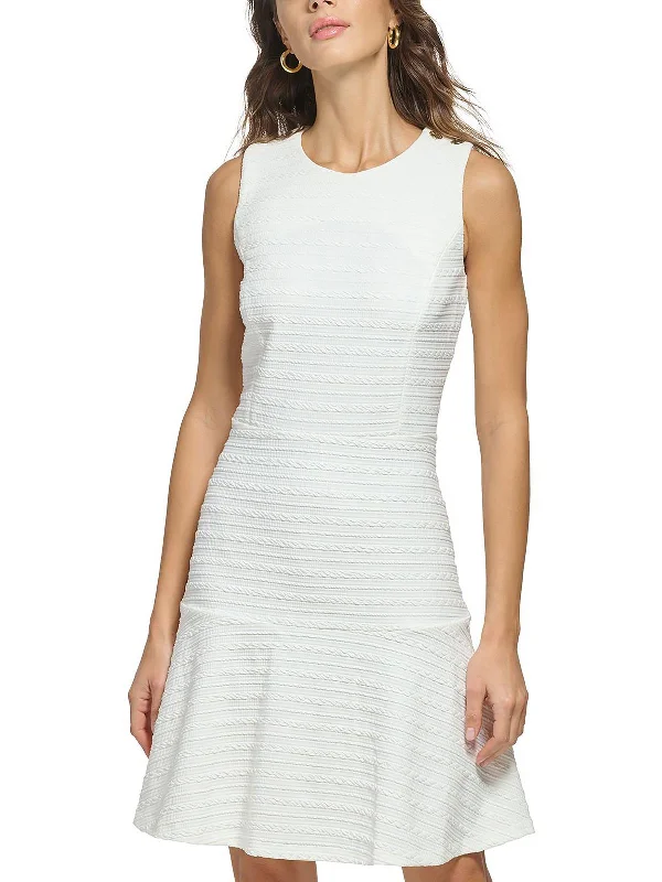 High-quality Styles Petites Womens Jacquard-Knit Mini Fit & Flare Dress