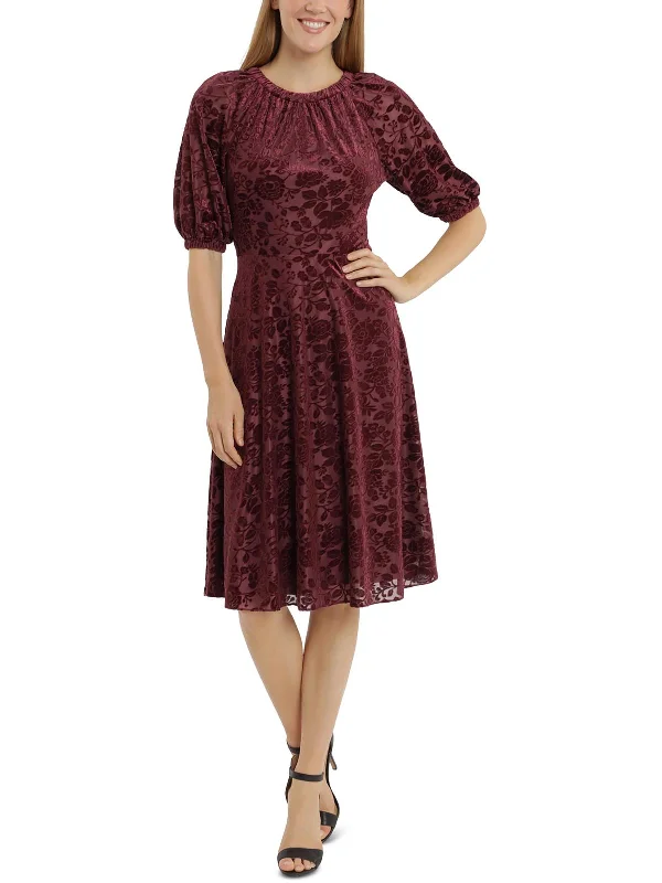 Must-have For Autumn And Winter Petites   Womens Velvet Calf Midi Dress