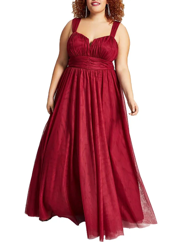 Eye-catching Personality Plus Womens Mesh Sleeveless Evening Dress