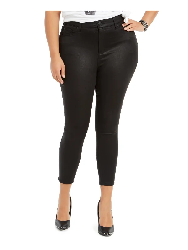 Romantic Data Plus Womens Party Textured Ankle Jeans