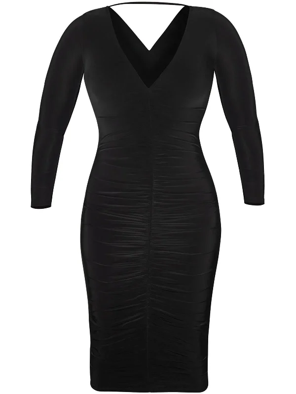 Elegant And Charming Plus Womens Ruched Jersey Sheath Dress