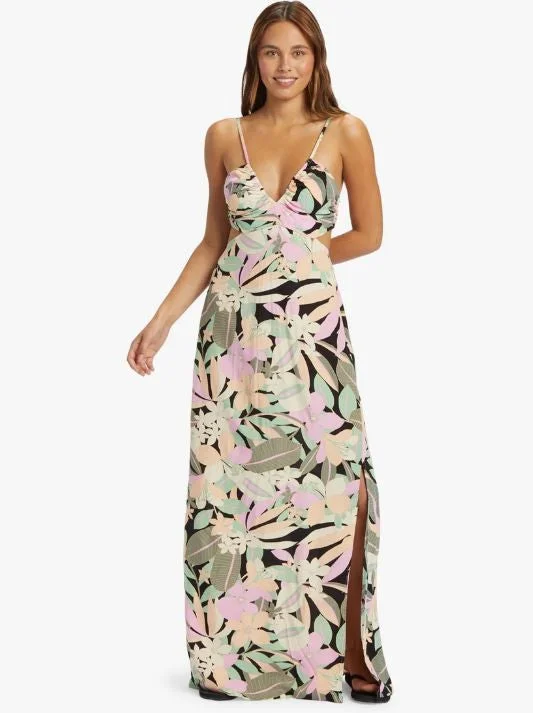 Modern City Roxy Women's Dresses Maxi Halter Neck CrisscrossBac