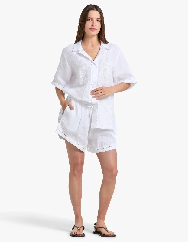 European And American Style Abbey Short - Silhouette Appliqua