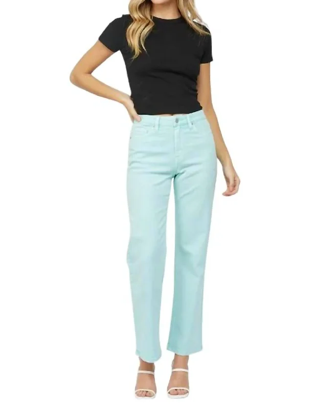 Exclusive Customization Super High Rise 90's Relaxed Straight Jean In Blue Tint