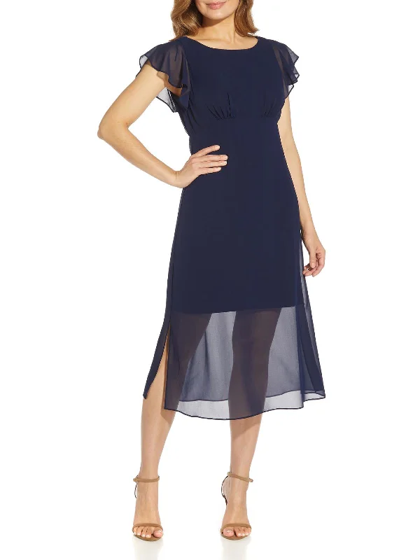 Fresh And Capable Womens Chiffon Illusion Cocktail and Party Dress