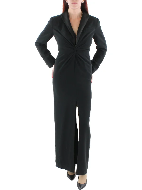 New Season Series Womens Crepe Long Sleeves Evening Dress